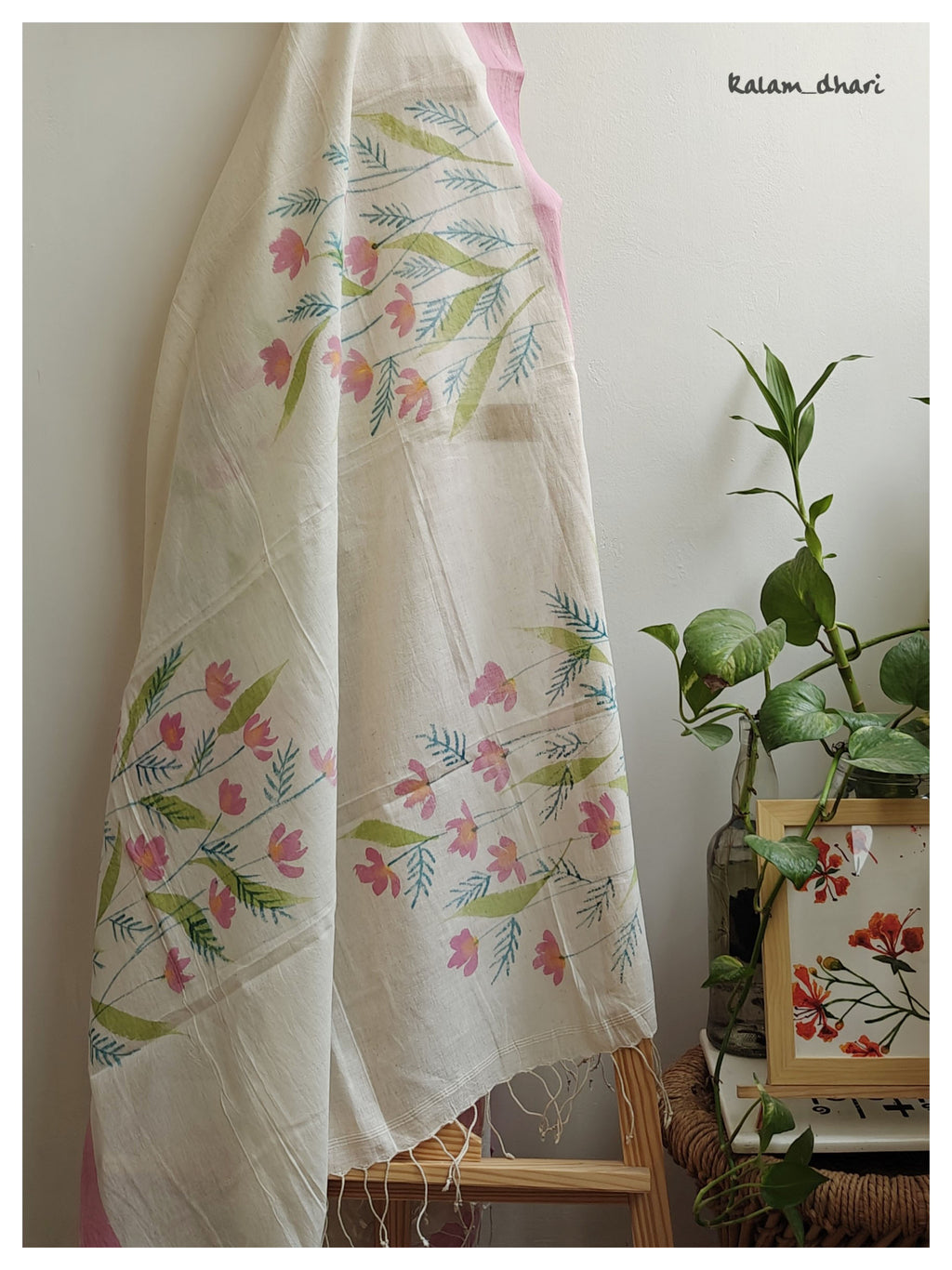 Phool Muslin Cotton Painted Dupatta