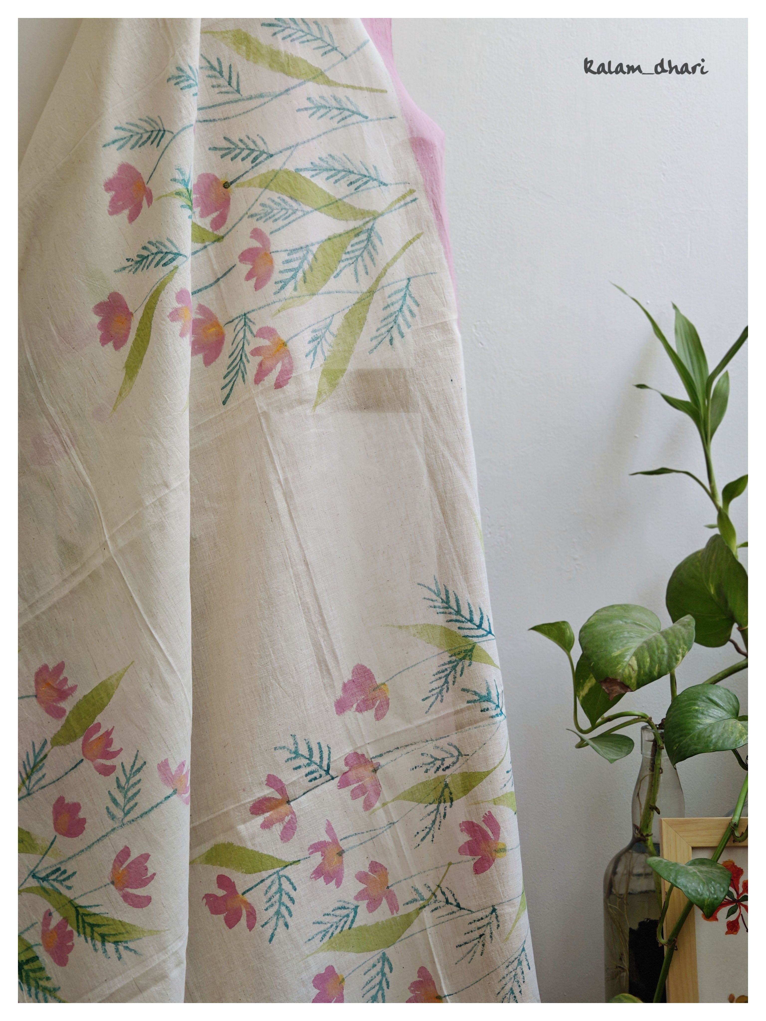 Phool Muslin Cotton Painted Dupatta