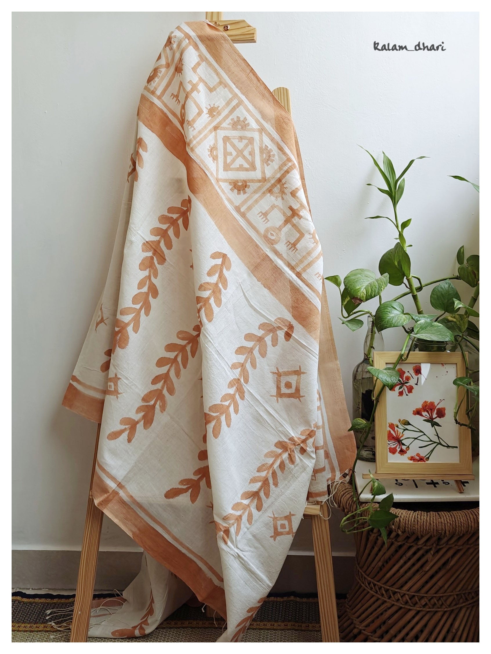 Godna Muslin Cotton Painted Dupatta