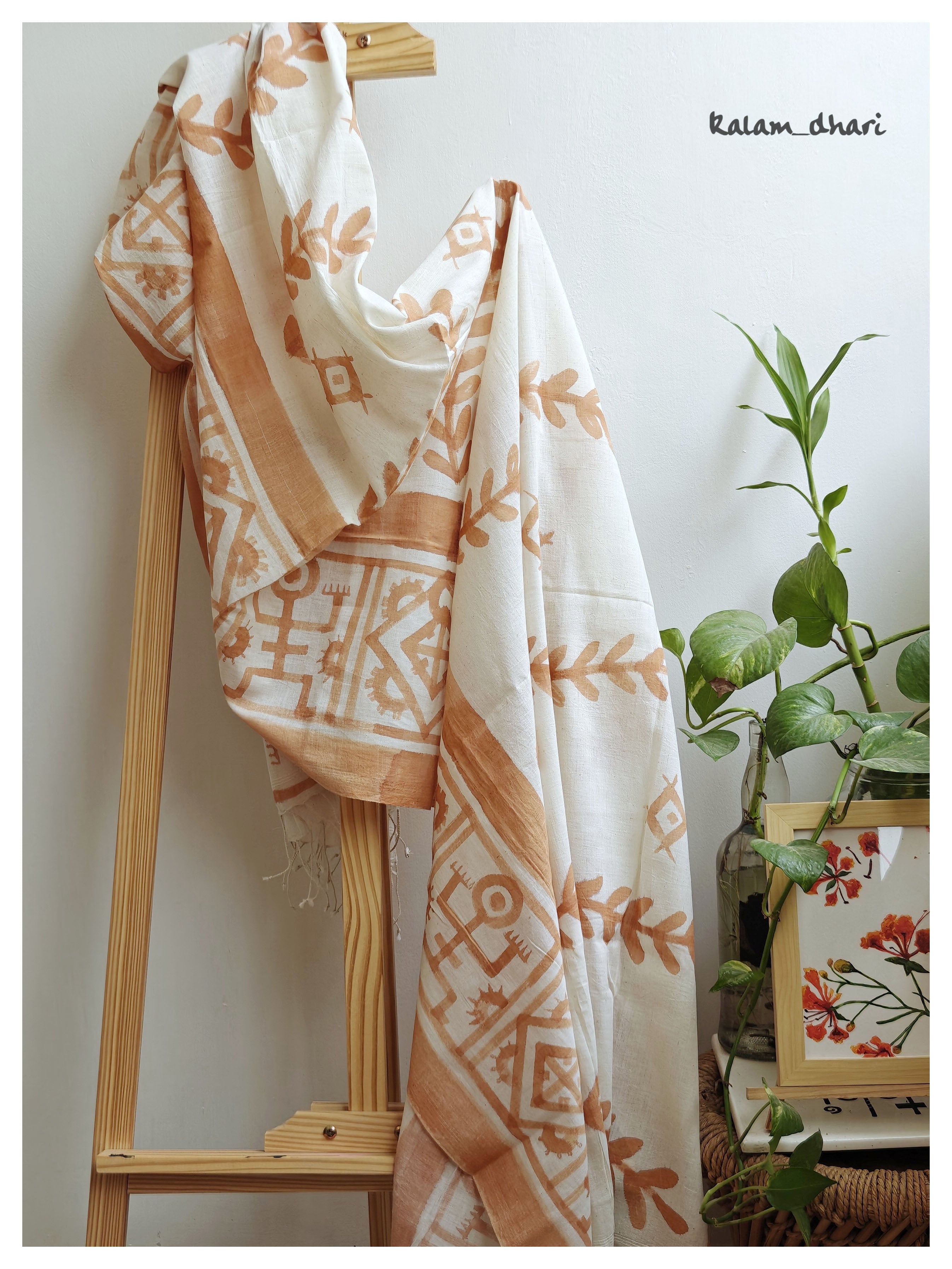 Godna Muslin Cotton Painted Dupatta