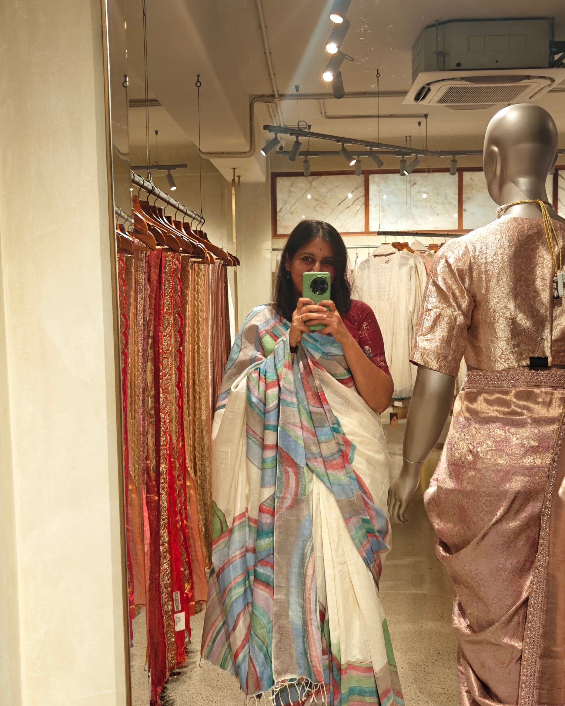 Agate Painted Cotton Saree