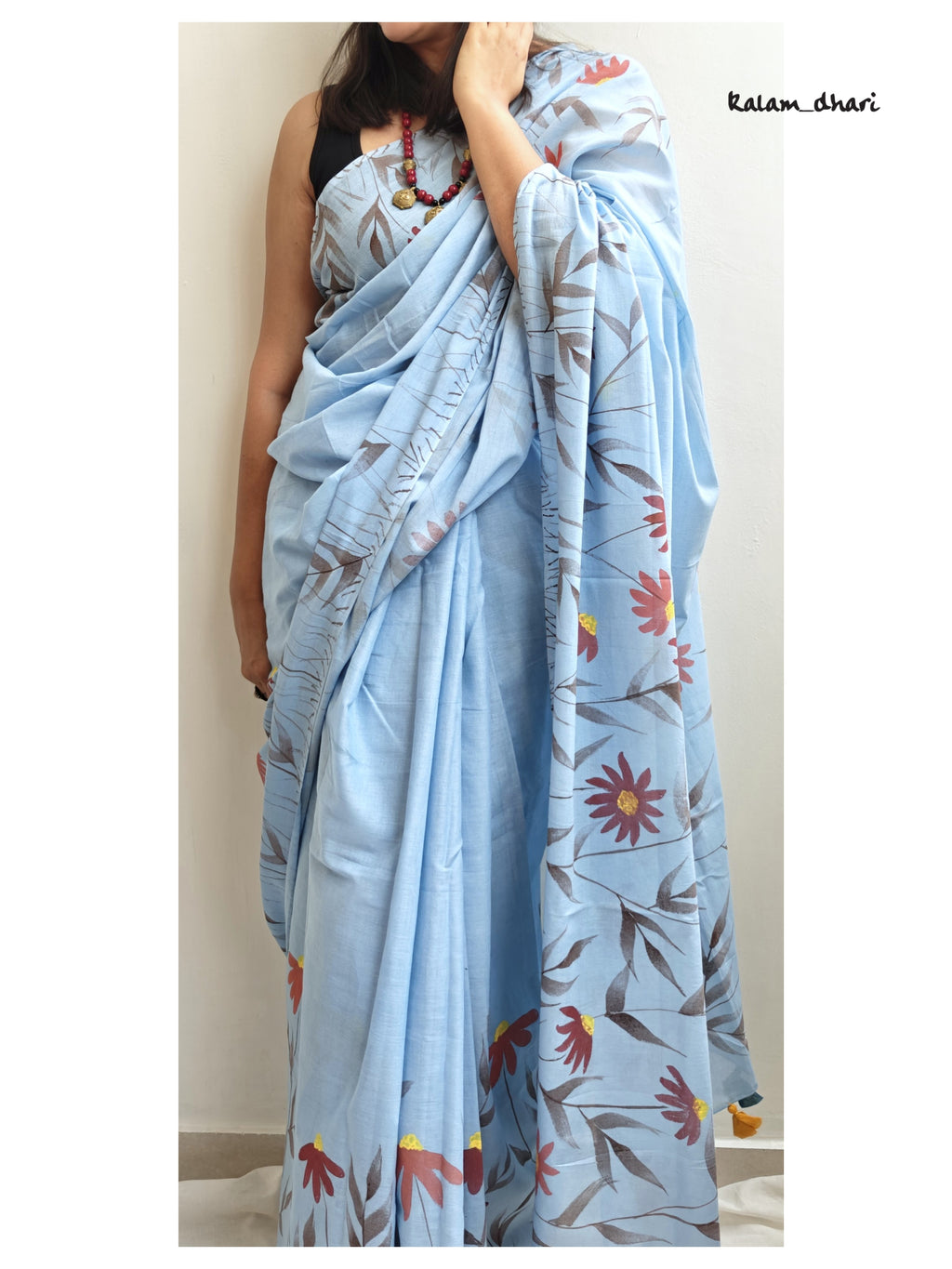 Daisy Painted Mul Cotton Sares