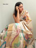 Ajanta Painted Kosa Silk Saree
