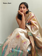 Ajanta Painted Kosa Silk Saree