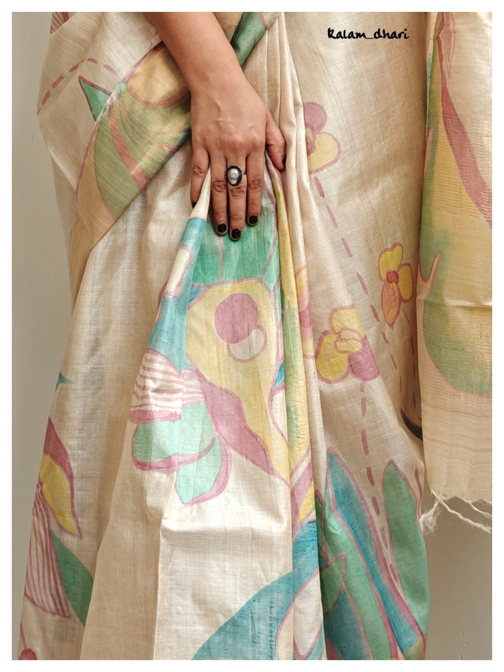 Ajanta Painted Kosa Silk Saree