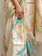 Ajanta Painted Kosa Silk Saree