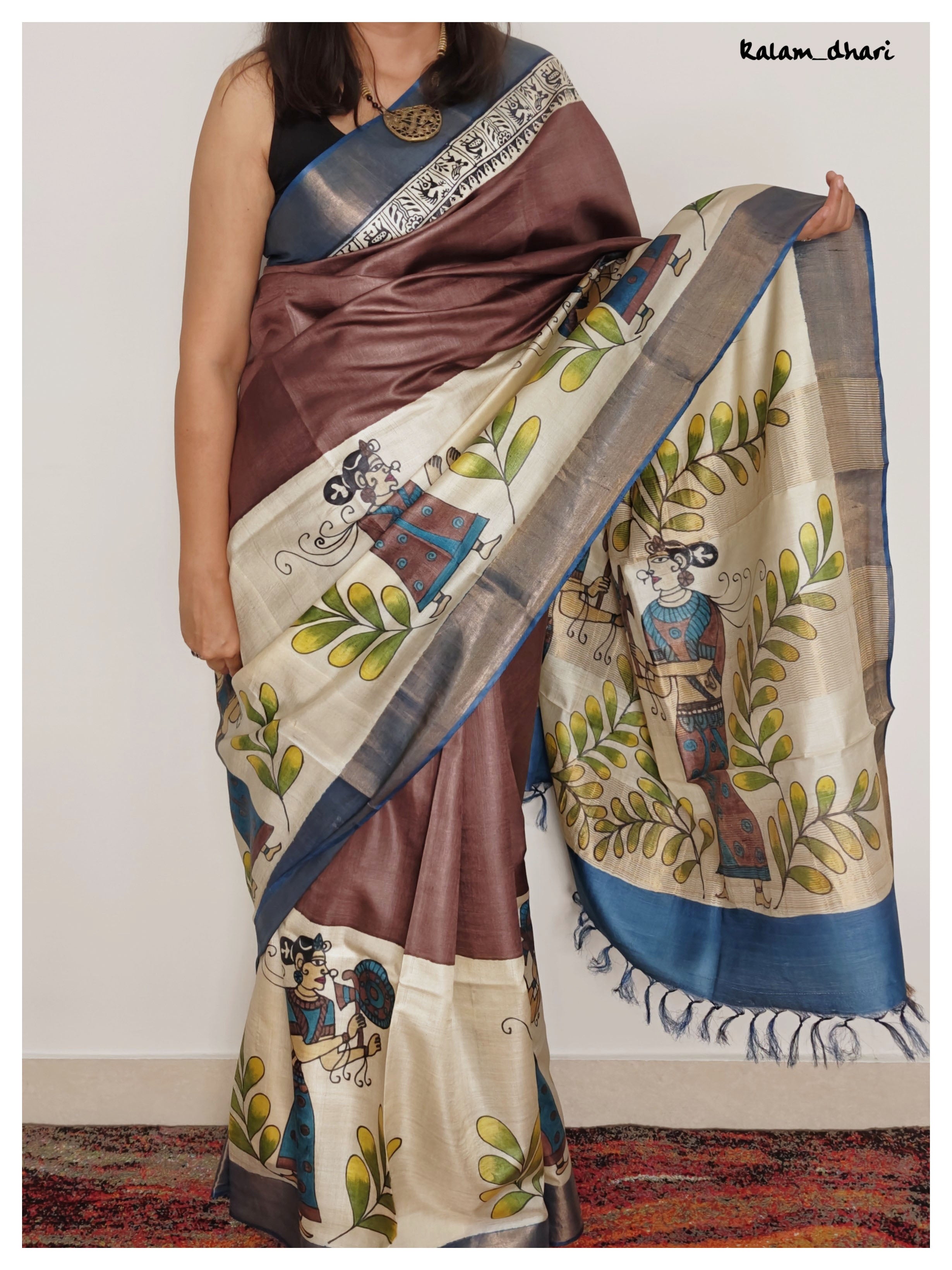 Tribal Painted Kosa Silk Saree
