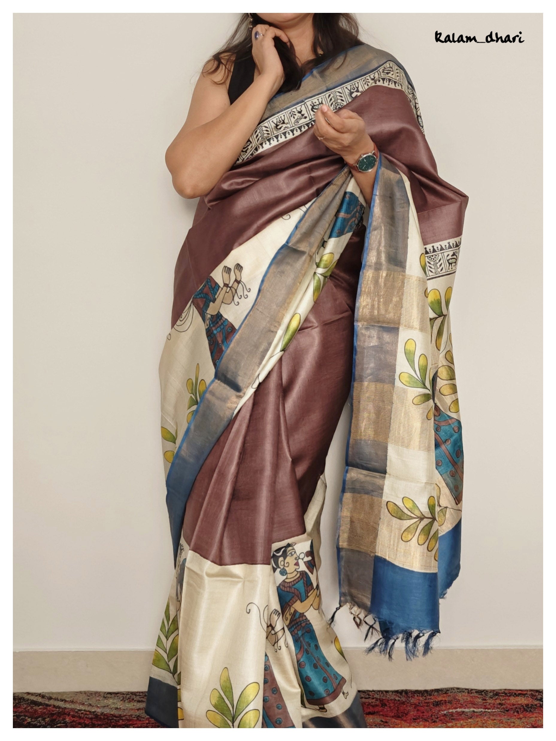 Tribal Painted Kosa Silk Saree