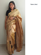 Gold Painted Silk Saree
