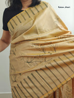 Gold Painted Silk Saree