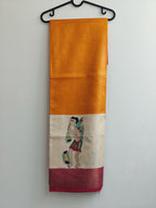 Tribal Orange Painted Kosa Saree