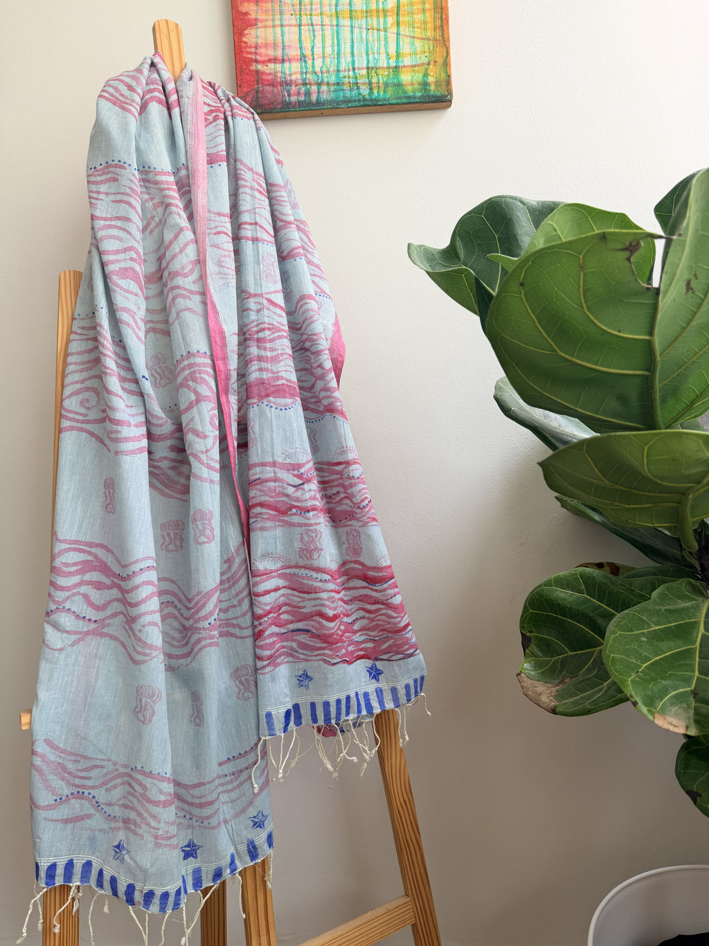 Jelly Painted Cotton Stole