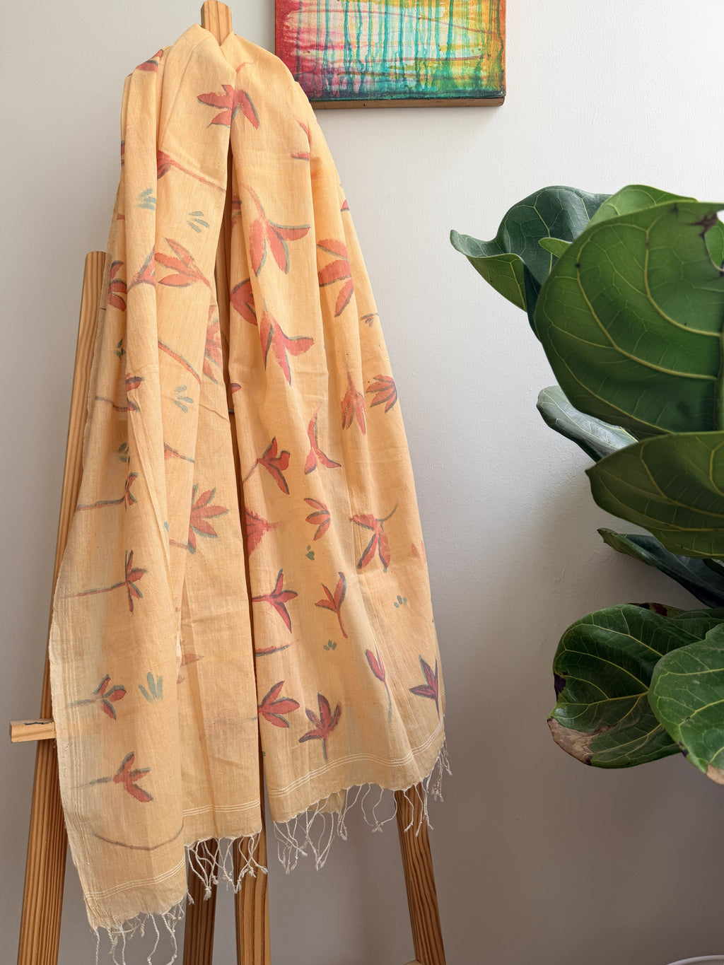 Pankhuri Painted Cotton Stole
