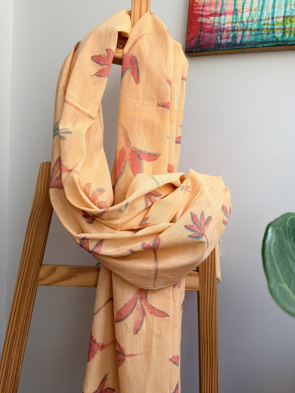 Pankhuri Painted Cotton Stole