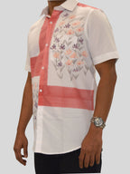 Red Phool Half Shirt