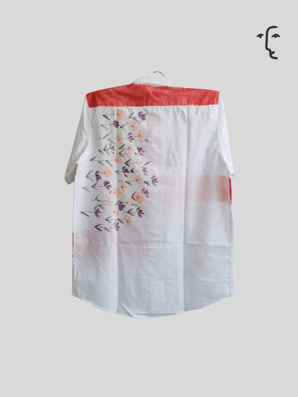 Red Phool Half Shirt