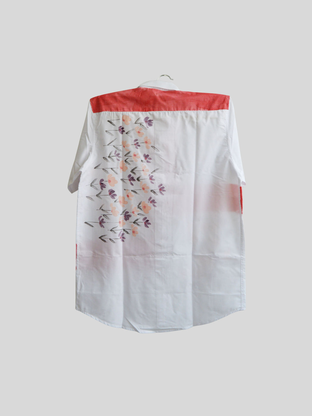 Red Phool Half Shirt