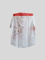 Red Phool Half Shirt