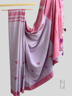 Hearts Painted Mul Cotton Saree