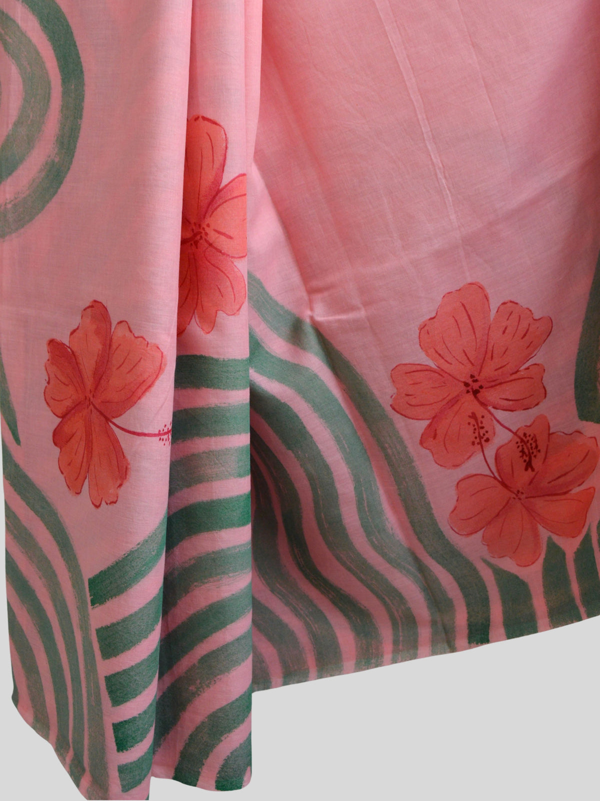 Bagiya Painted Mul Cotton Saree- Pink