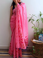 Daisy Painted Mul Cotton Saree