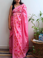 Daisy Painted Mul Cotton Saree