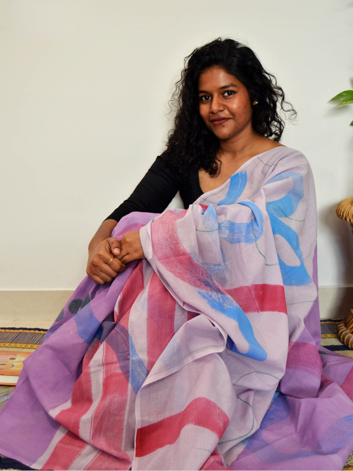 Jamini Painted Mul Cotton Saree