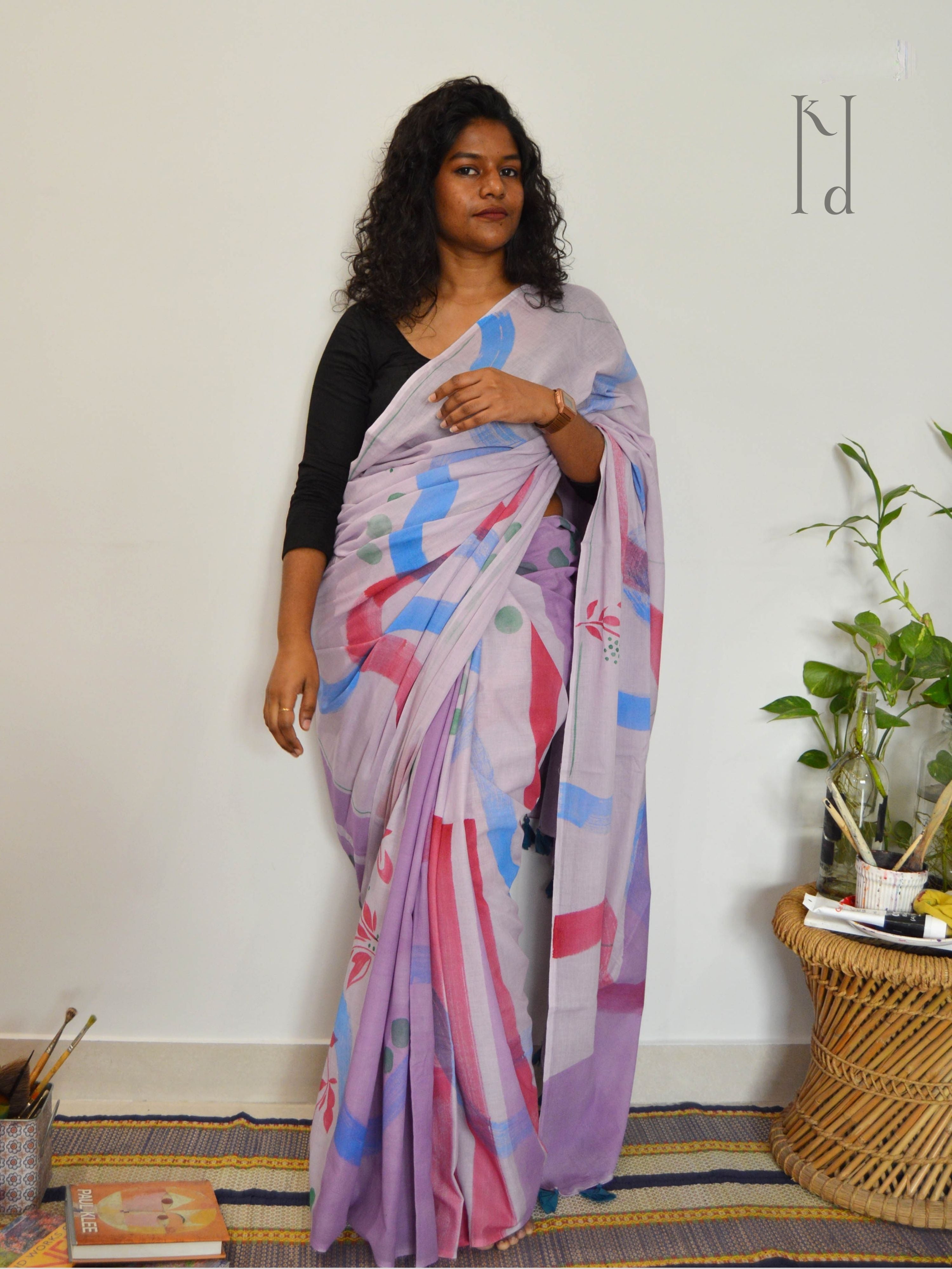 Jamini Painted Mul Cotton Saree