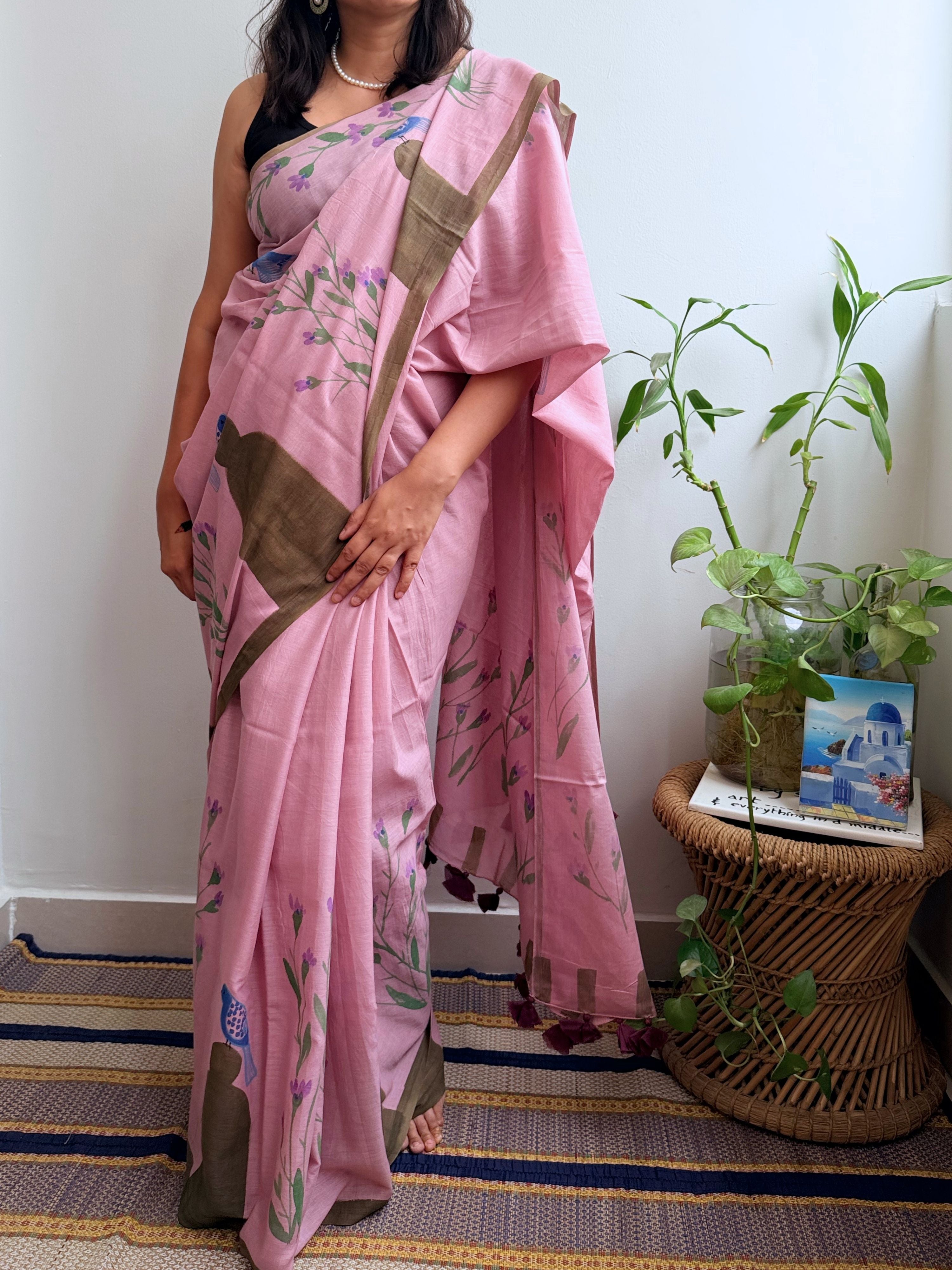 Lilly Painted Mul Cotton Saree