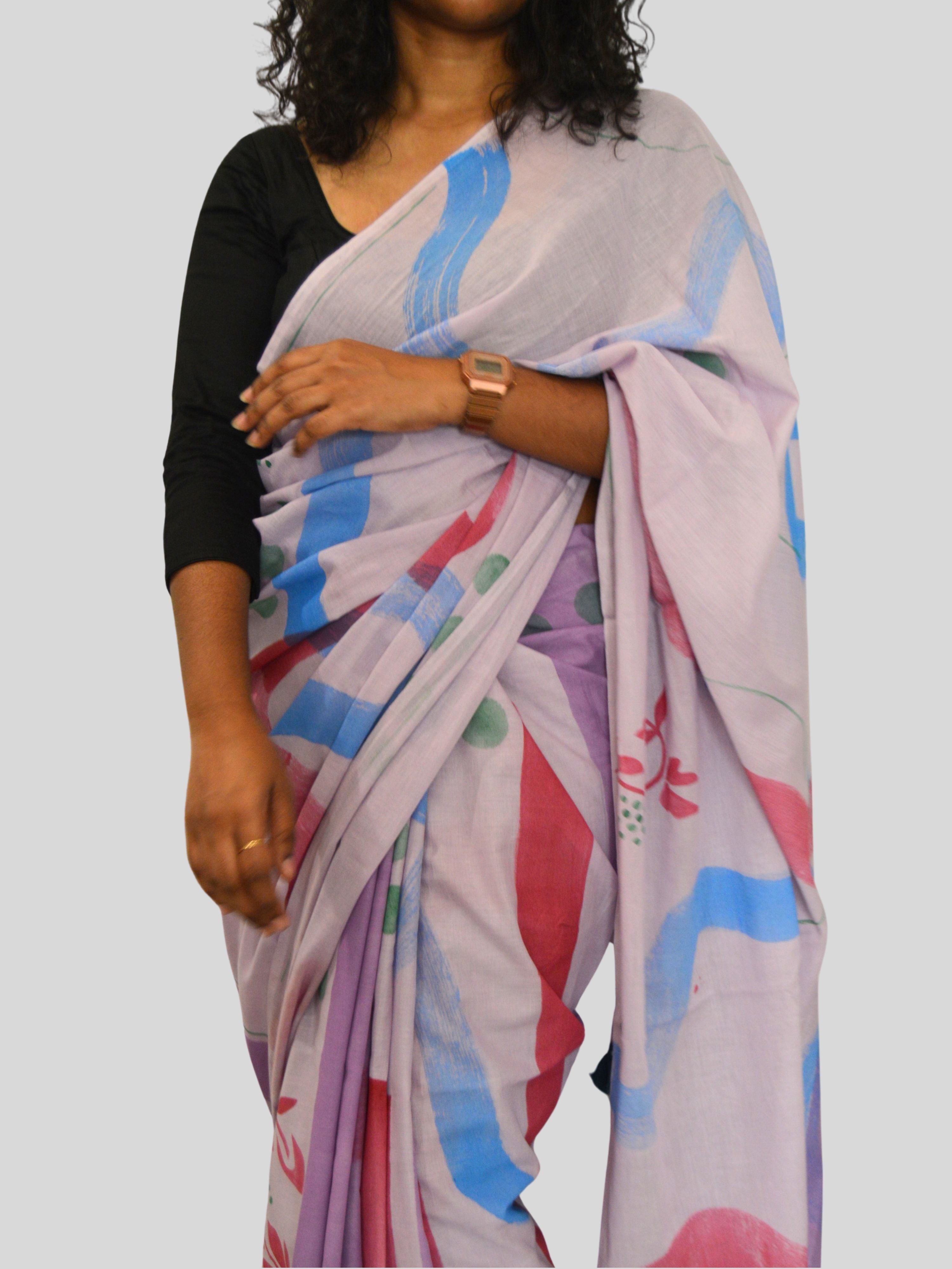 Jamini Painted Mul Cotton Saree