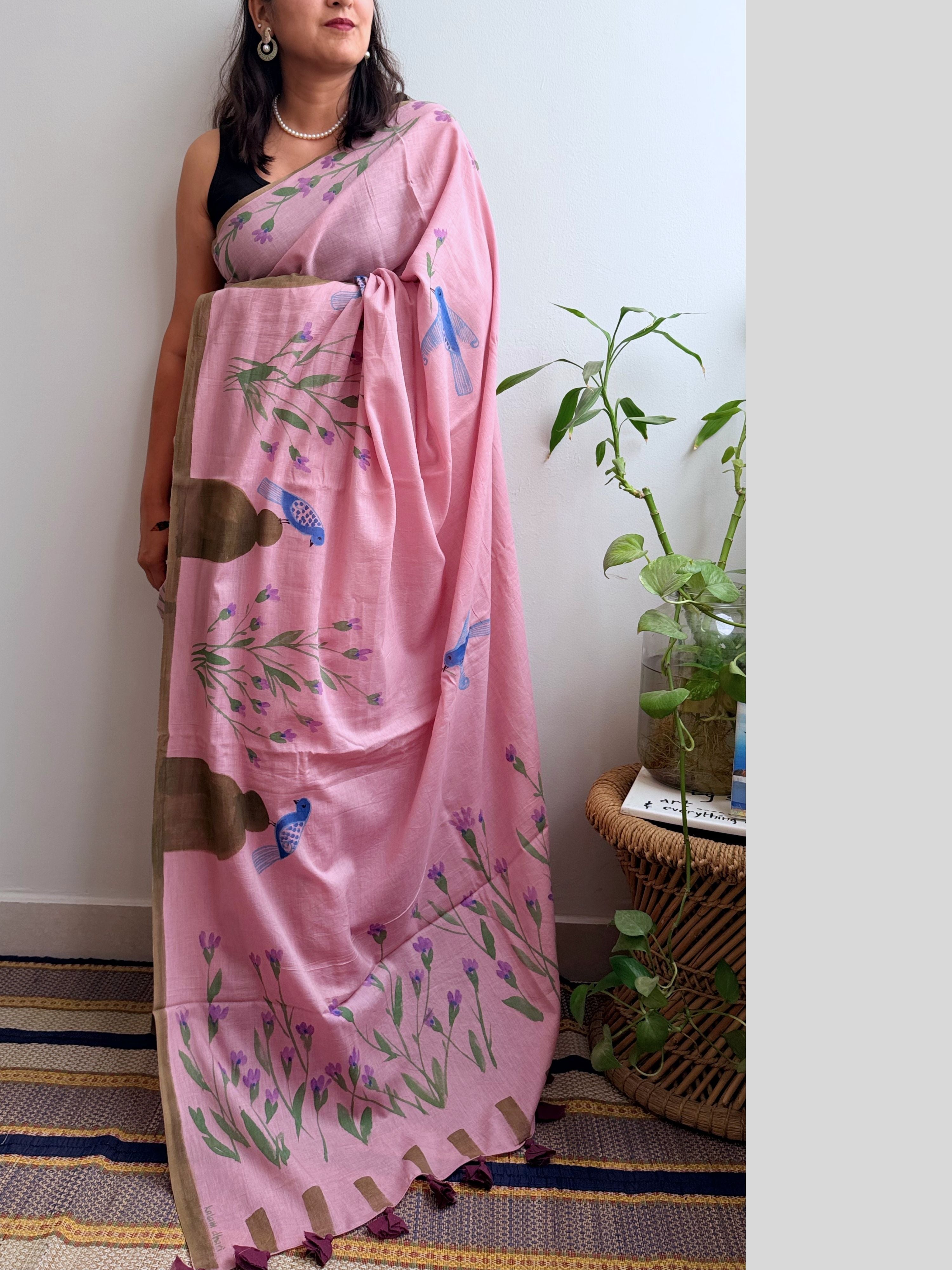 Lilly Painted Mul Cotton Saree