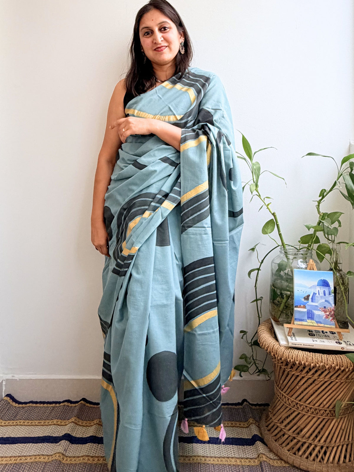 Deco Painted Mul Cotton Saree