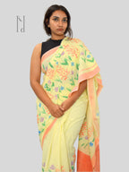Wildflowers Painted Mul Cotton Saree