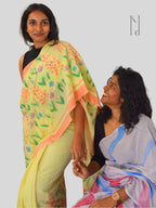 Wildflowers Painted Mul Cotton Saree