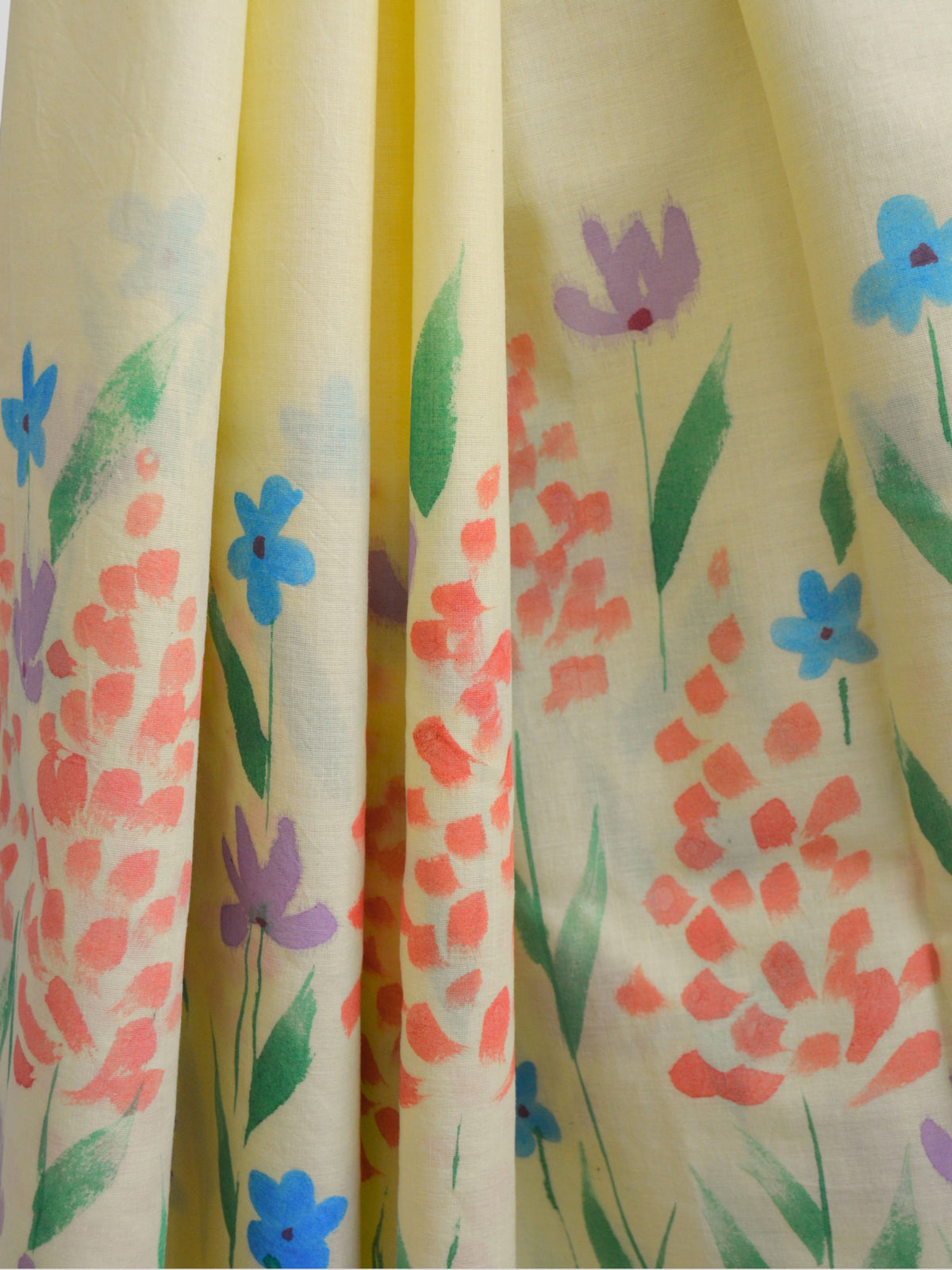 Wildflowers Painted Mul Cotton Saree