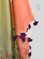 Wildflowers Painted Mul Cotton Saree
