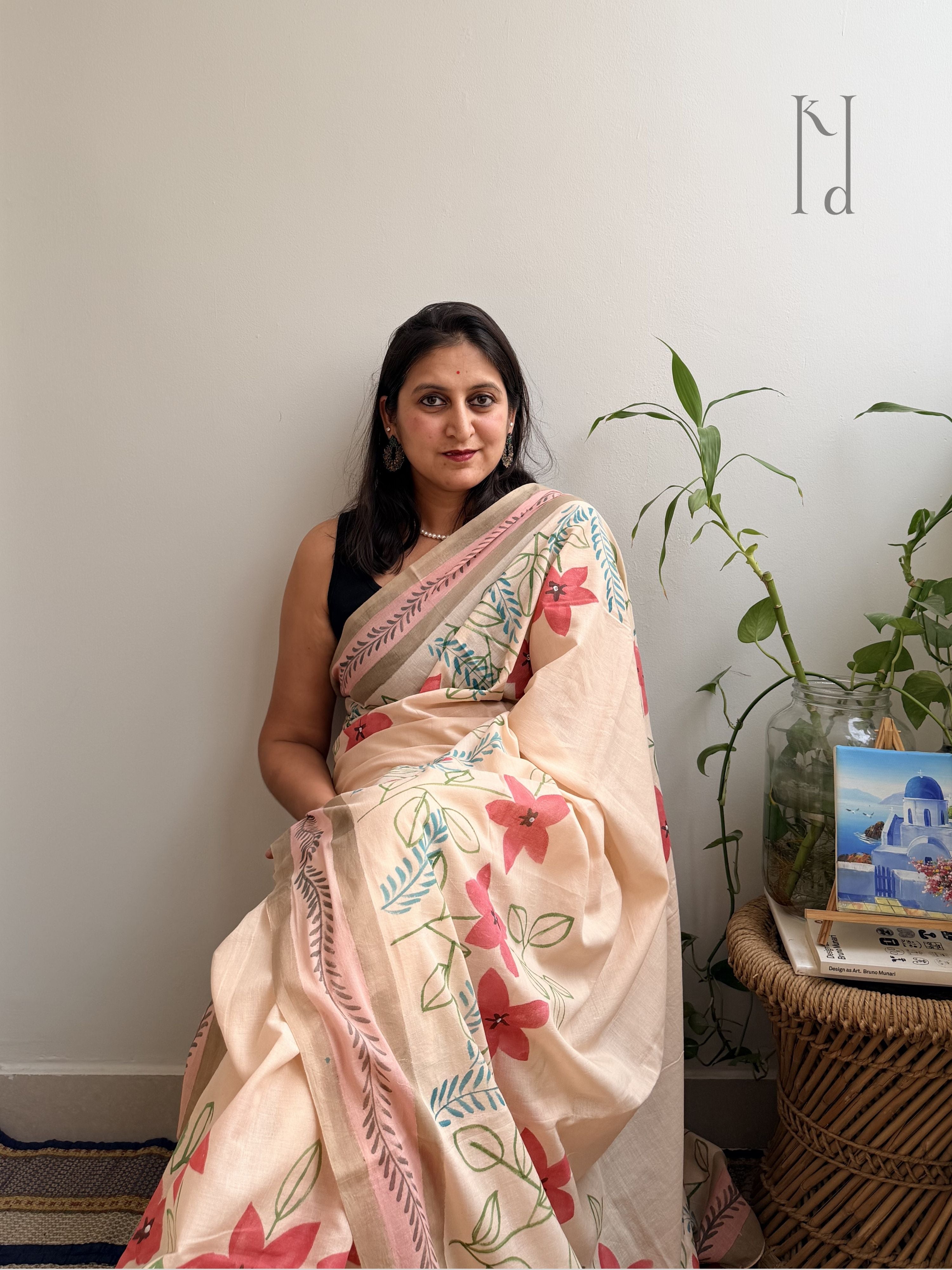 Fida Painted Mul Cotton Saree