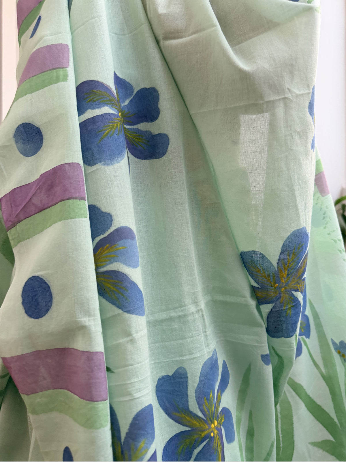 Iris Painted Mul Cotton Saree