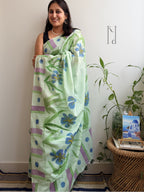 Iris Painted Mul Cotton Saree
