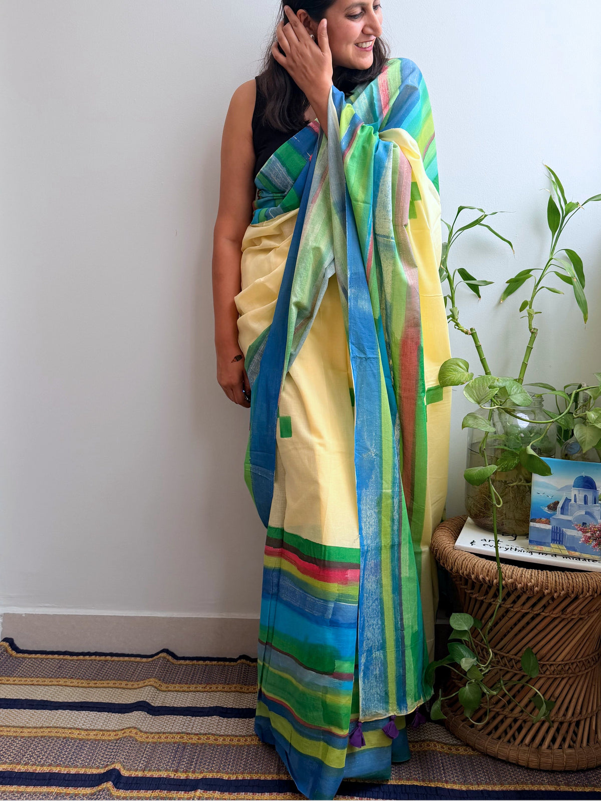 Lehar Painted Mul Cotton Saree
