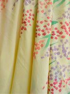 Delphi Painted Mul Cotton Saree- Yellow