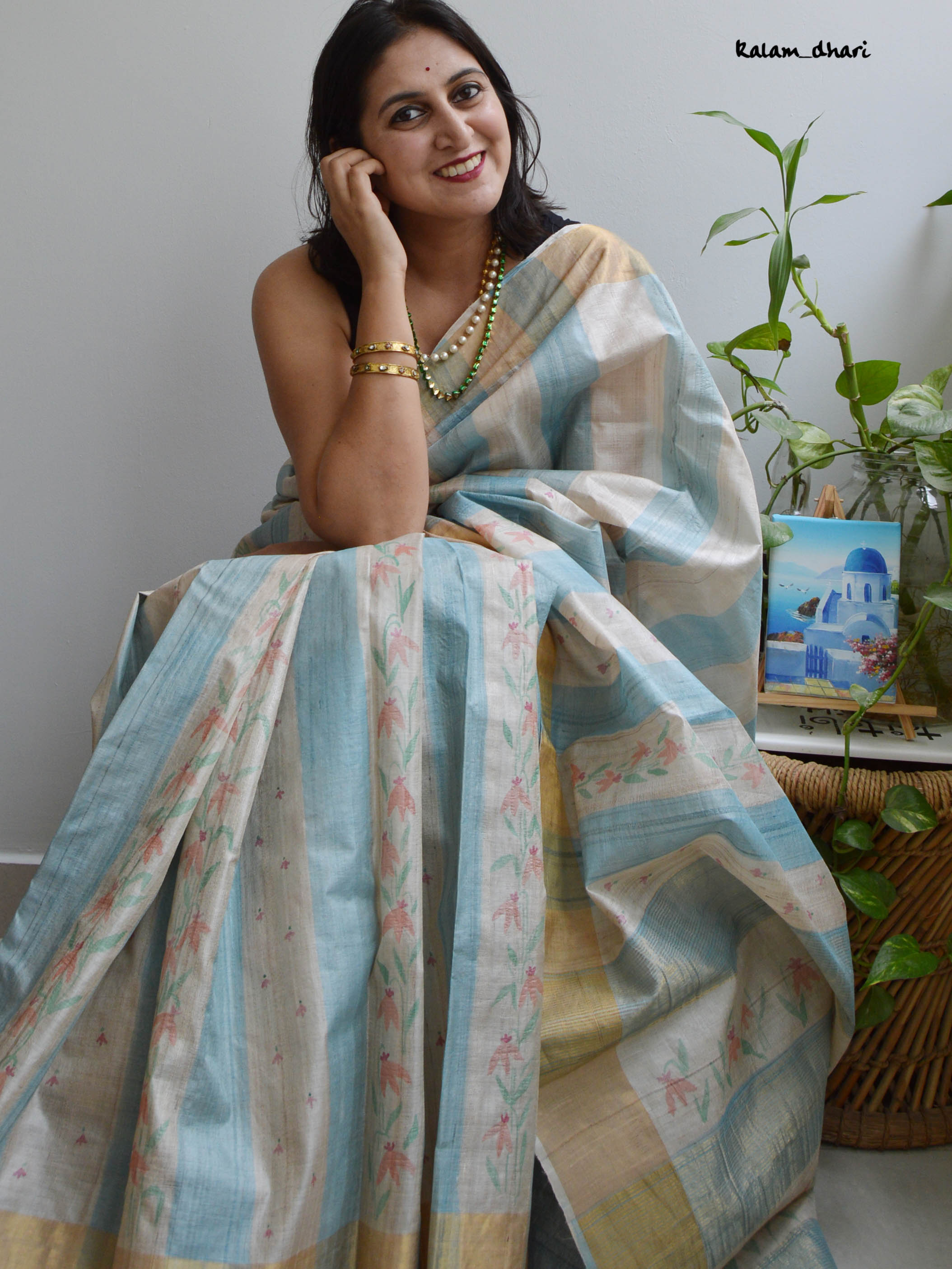 Dhaari Painted Kosa Silk Saree