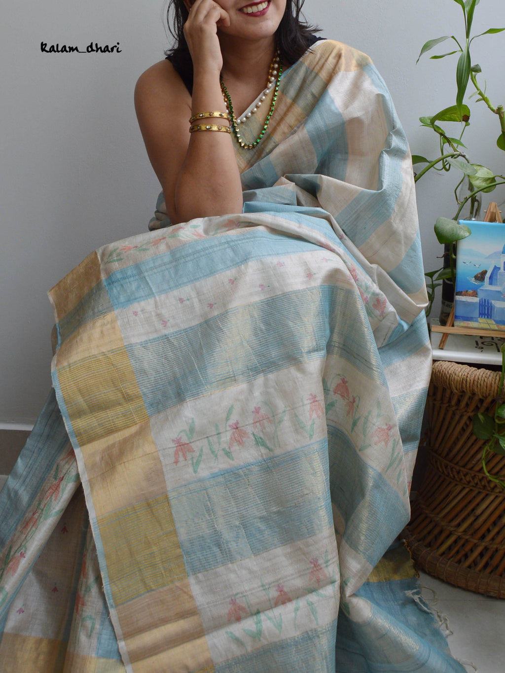 Dhaari Painted Kosa Silk Saree