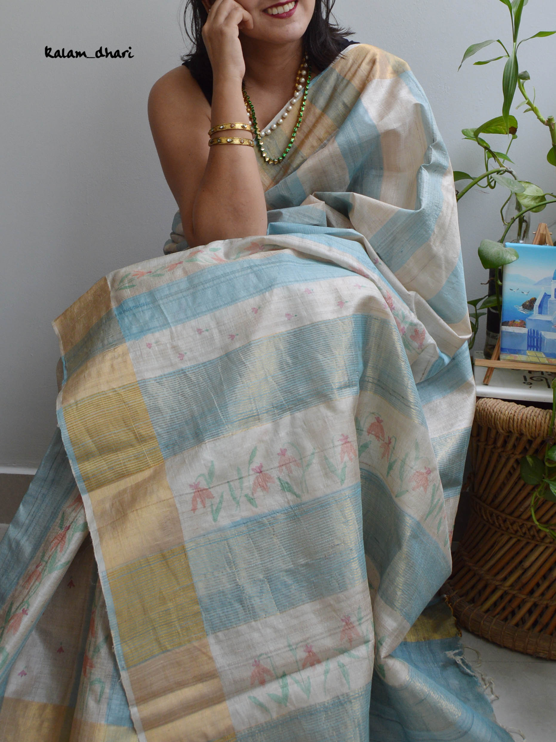 Dhaari Painted Kosa Silk Saree