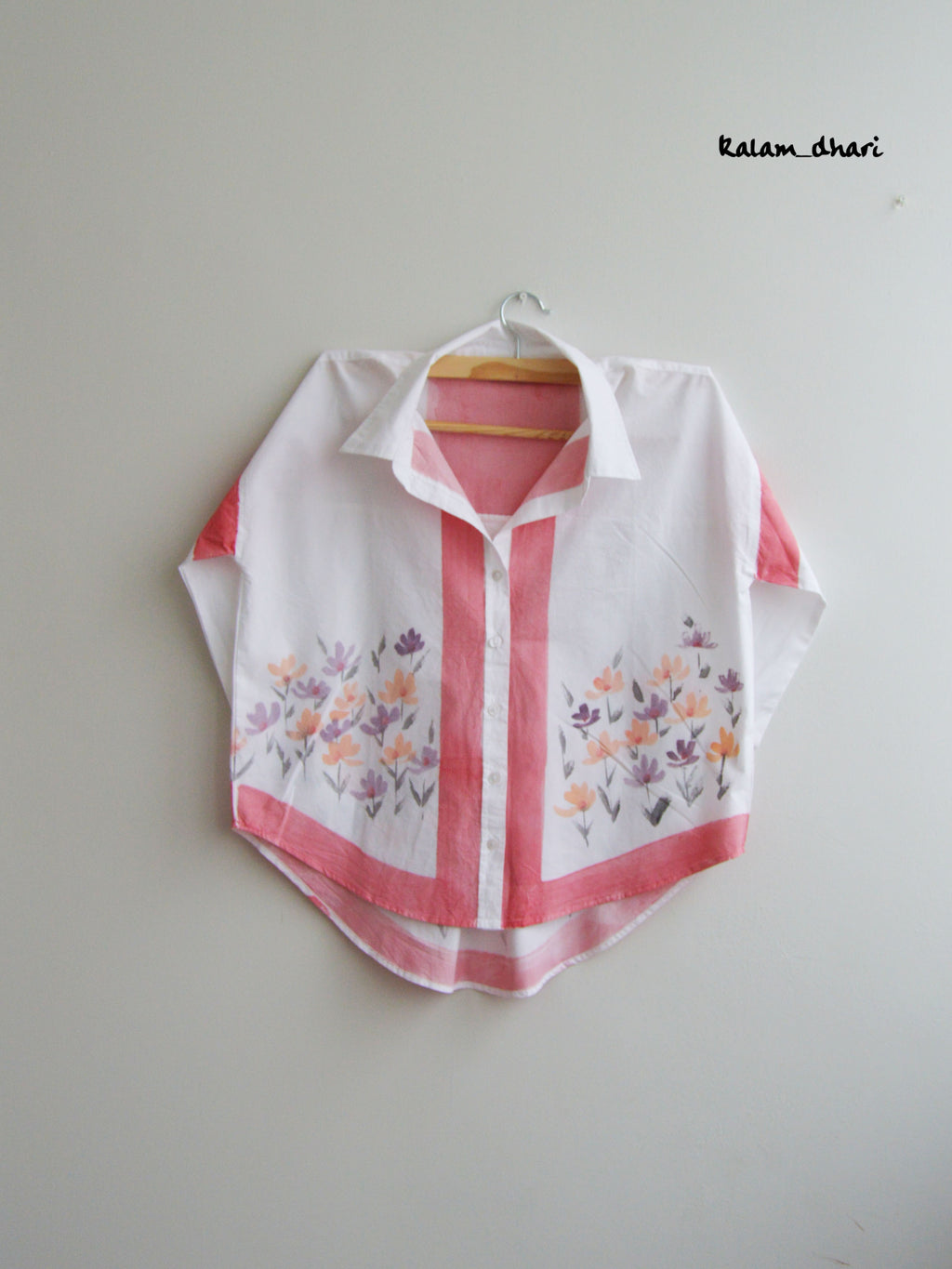 Phool Red Painted Oversized Shirt