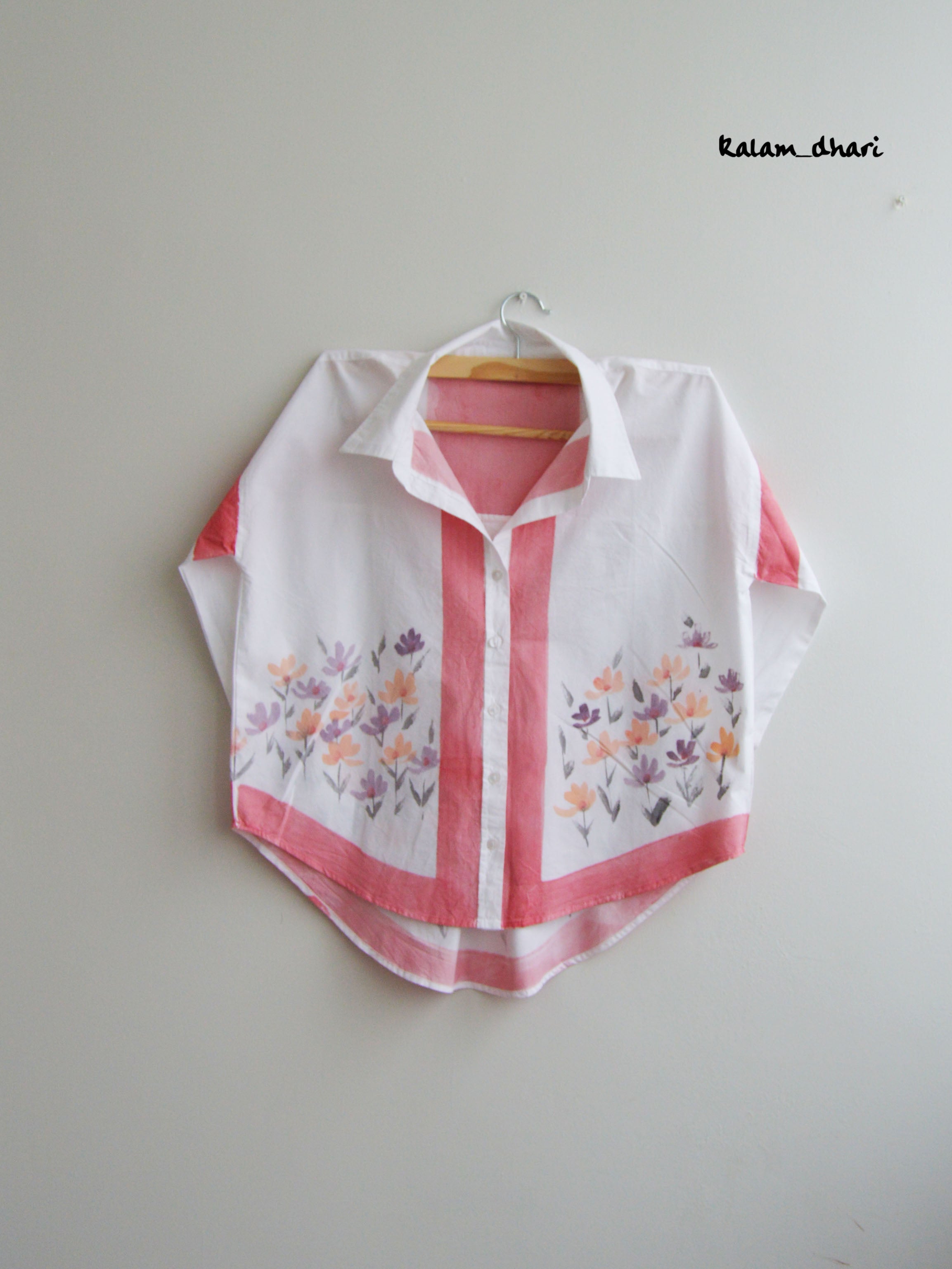 Phool Red Painted Oversized Shirt