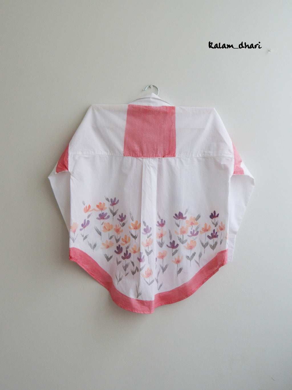 Phool Red Painted Oversized Shirt