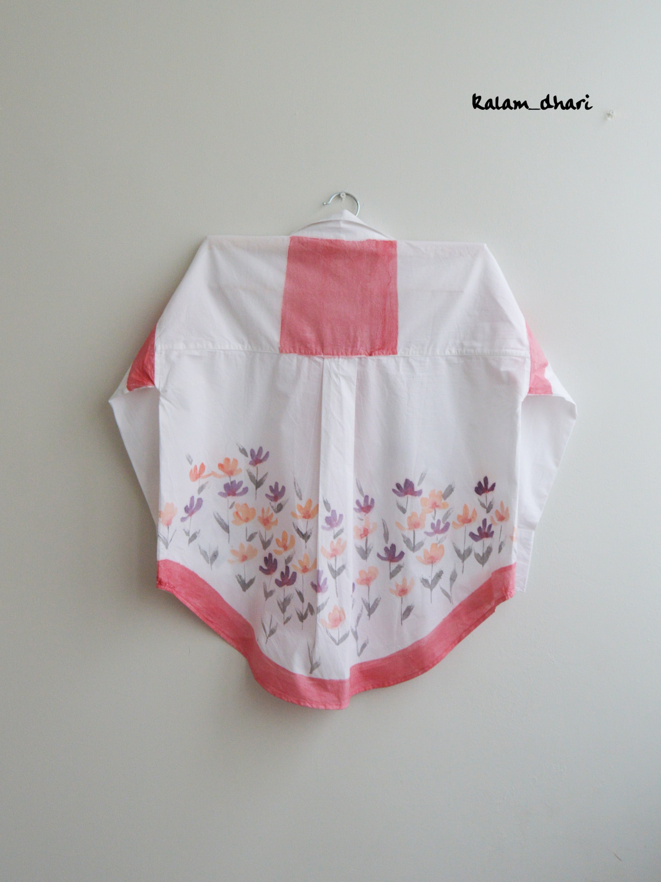 Phool Red Painted Oversized Shirt