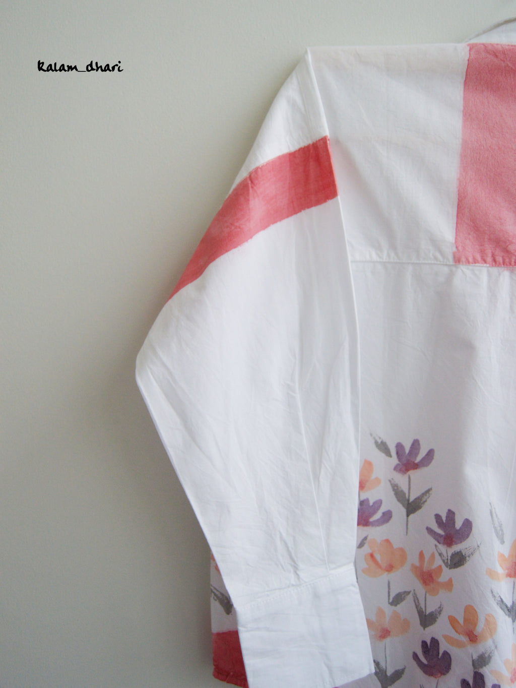 Phool Red Painted Oversized Shirt