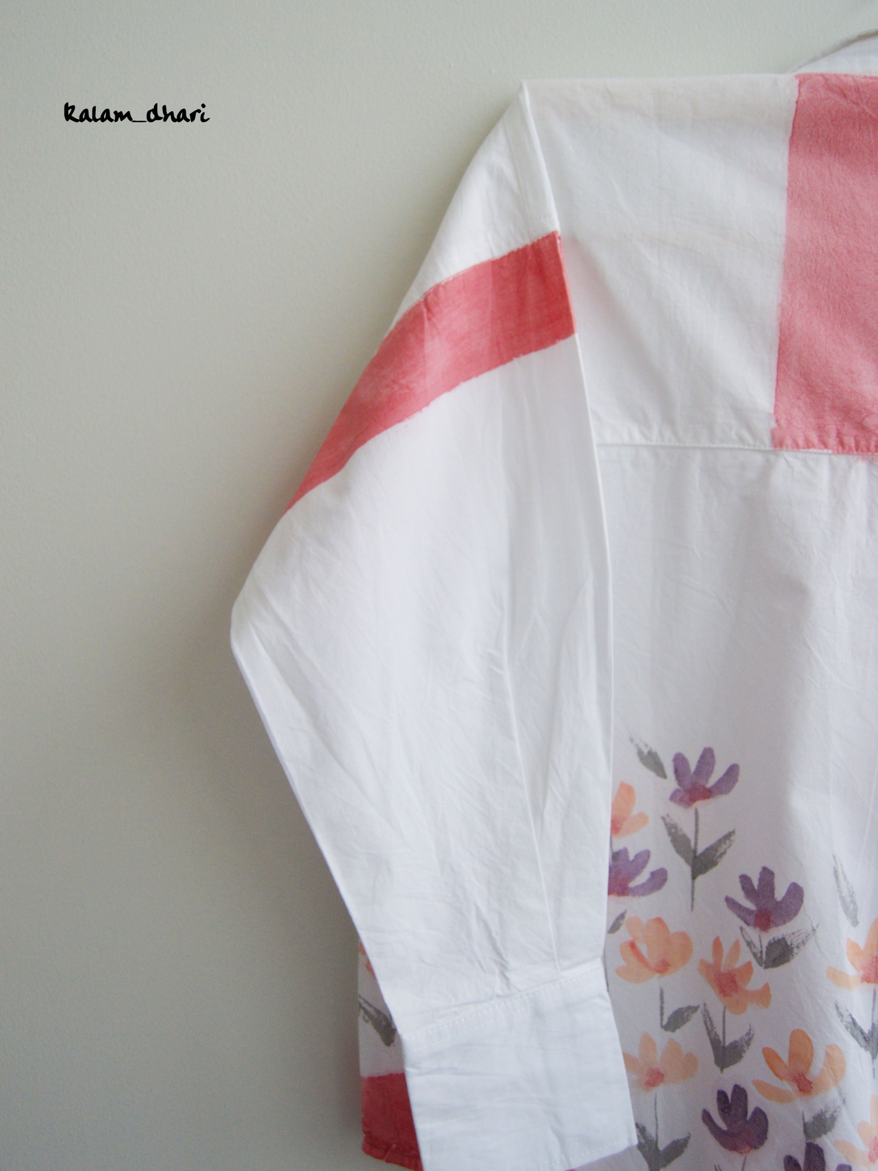 Phool Red Painted Oversized Shirt